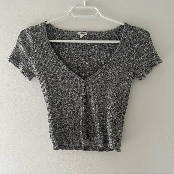 Garage Grey Marle Button Up Top - Picture 2 of 5